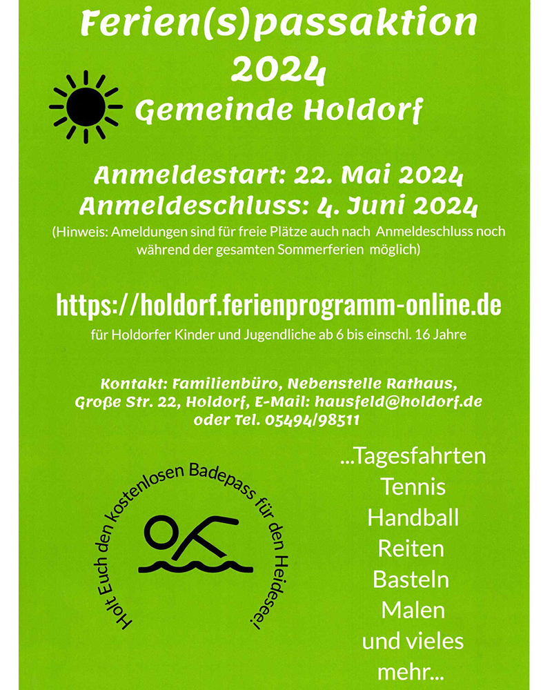 24 Ferienpassktion Plakat