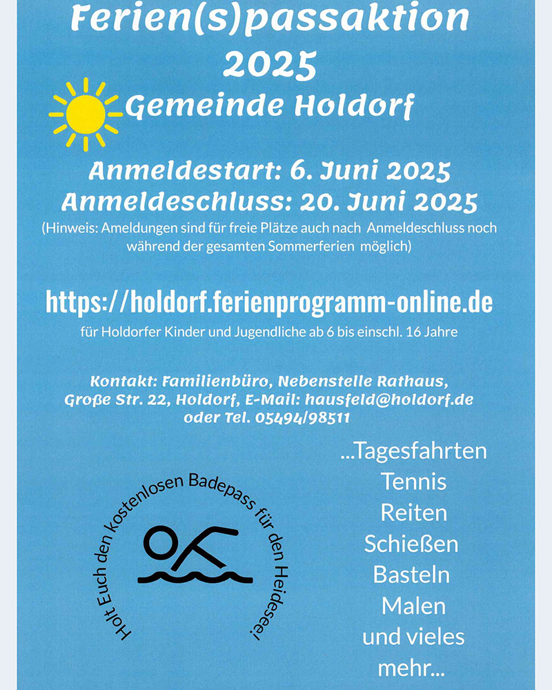 25 Holdorf Plakat Ferienprogramm 2025