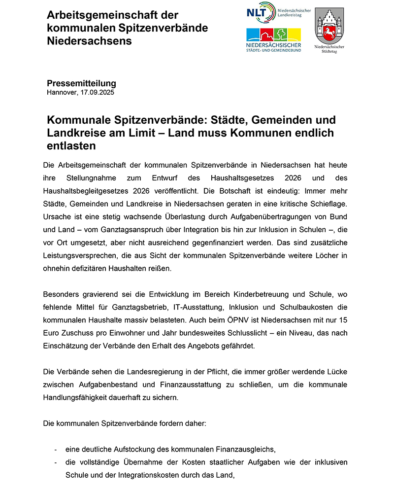 25 Land muss kommunen entlasten - 001 25 Land muss kommunen entlasten - 001